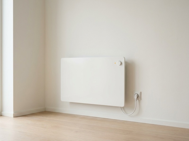 Radiateur électrique mural avec sa prise