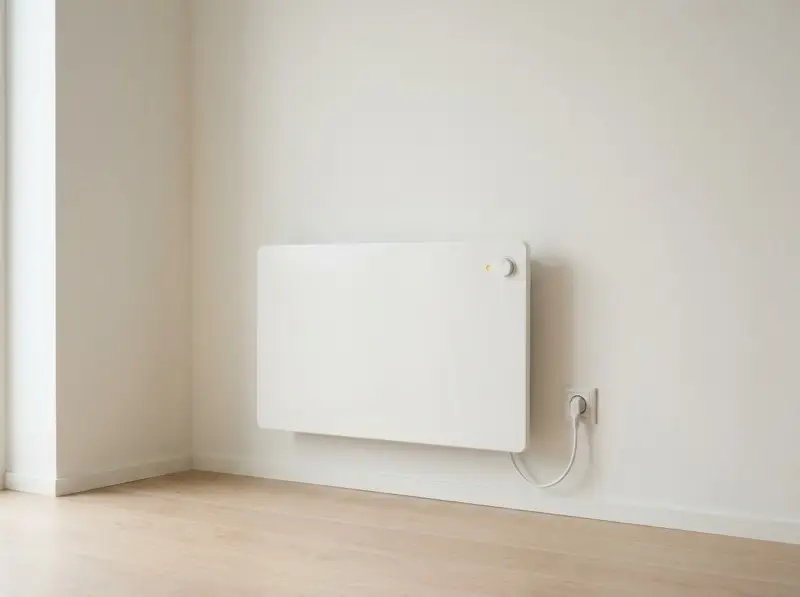 Radiateur électrique mural avec sa prise